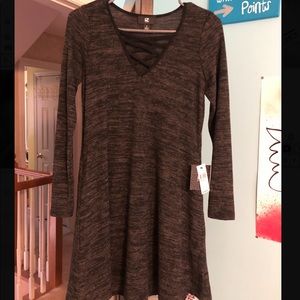 Grey/black long sleeve dress